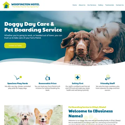 dog daycare website design template original