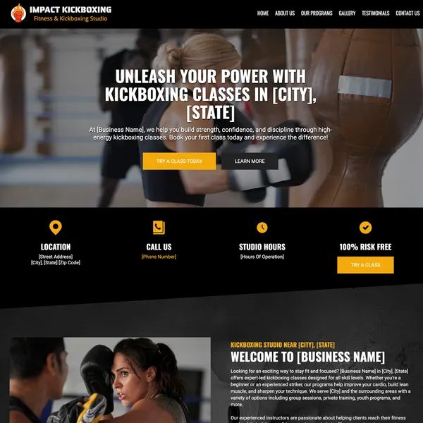 kickboxing studio website design theme original original